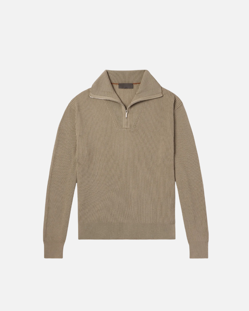 OLD MONEY CASHMERE HALF-ZIP SWEATER