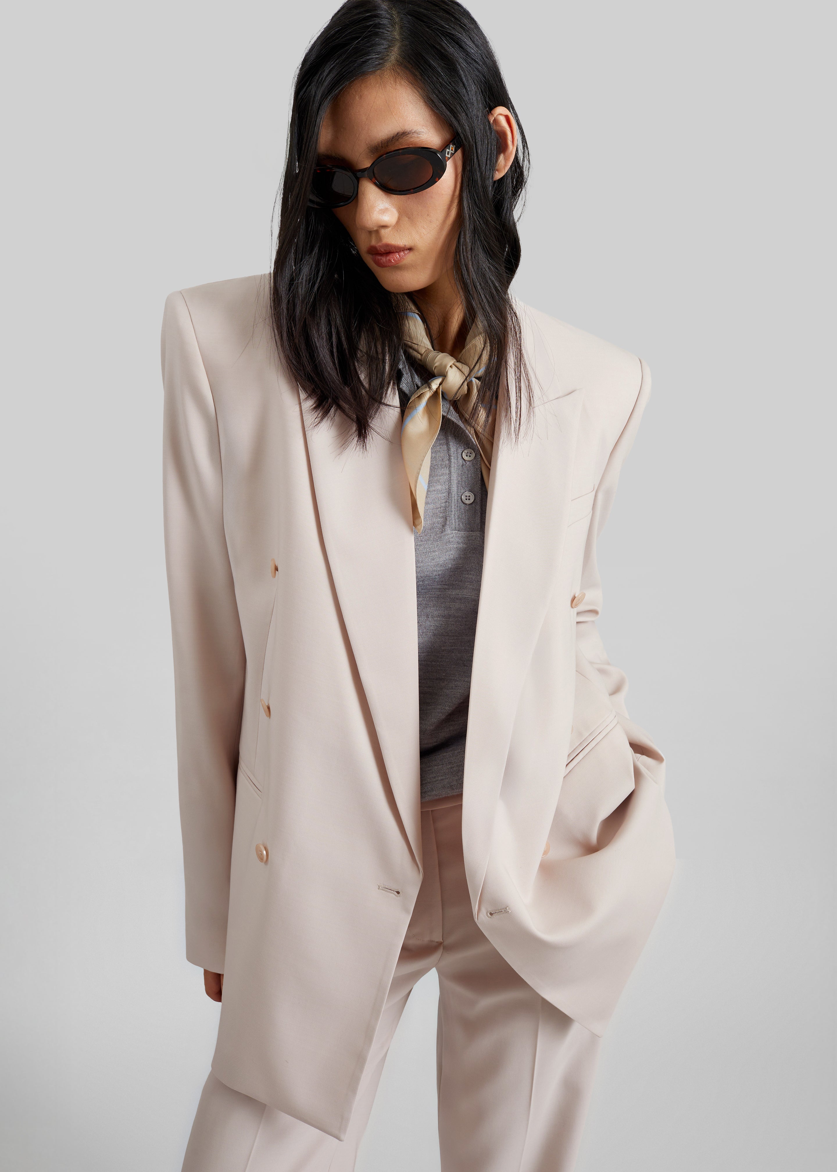 Monterey Structured Blazer - Faded Pink