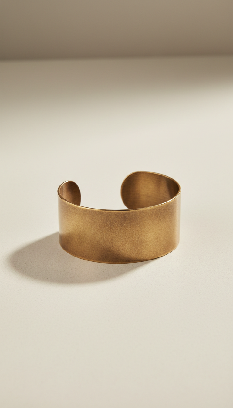 Muted Gold Cuff Bracelet with Satin Finish